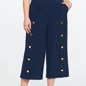 Navy blue ELOQUII crop pants.